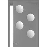 5Five Plak spiegels tegels - 4x stuks - glas - zelfklevend - 20 x 20 cm - rondjes - muur/deur/wand