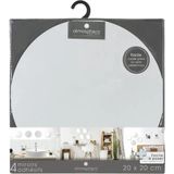 5Five Plak spiegels tegels - 4x stuks - glas - zelfklevend - 20 x 20 cm - rondjes - muur/deur/wand