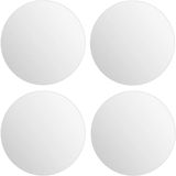 5Five Plak spiegels tegels - 4x stuks - glas - zelfklevend - 20 x 20 cm - rondjes - muur/deur/wand