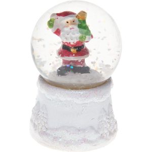Feeric Lights snowglobe - mini - kerstman - met licht - 4,5 x 7 cm