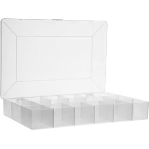 Five® Plastic opbergbox met vakjes - 117358 - Sorteervakken, Stapelbaar, Met deksel