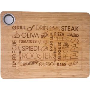 Tapas serveerplank rechthoek 38 x 28 cm van bamboe hout - Serveerplank - Broodplank