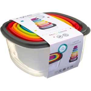 5five Vershoudbakjes nestbaar - 7-delig - BPA vrij - meal prep - herbruikbaar - multi kleuren