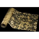 Feeric - Tafelloper - Goud - Bladeren - 500 x 28 cm - Polyester