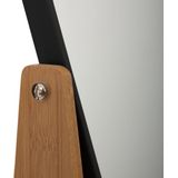 Dubbele make-up spiegel/scheerspiegel op voet 16 x 6 x 22 cm zwart - Badkamer scheerspiegels op standaard