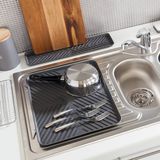 5Five Afwas afdruipmat/droogmat keuken - anti-slip- rubber - grijs - 30 x 40 cm - opvouwbaar