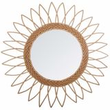Atmosphera Wandspiegel - bloem - rotan - D50 cm - bohemian/boho spiegel