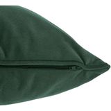 Atmosphera Bank/sierkussens huiskamer Sophia - 30 x 50 cm - Donkergroen - polyester - met rits