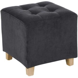Hocker Léandre grau mit Samteffekt Atmosphera Créateur D'intérieur