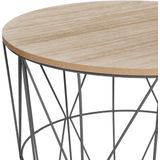 Bijzettafel - Zwart metalen draadmand - D. 39,5 cm - H. 41 cm