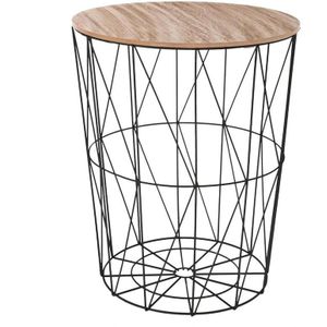 Atmosphera - Bijzettafel Kumi zwart D47 cm