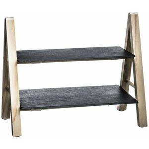 Secret de Gourmet - Borrelplank - Hout & Leisteen - Zwart/Hout