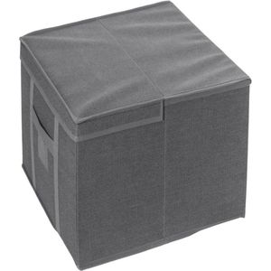 Dekbed/kussen opberghoes antraciet grijs met vacuumzak 40 x 40 x 25 cm - Dekbedhoes - Beschermhoes