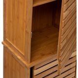 5Five Kolomkast - hoog - 33 x 28 x 168 cm - bamboe - bruin - badkamerkast - badkamer meubel