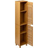 5Five Kolomkast - hoog - 33 x 28 x 168 cm - bamboe - bruin - badkamerkast - badkamer meubel