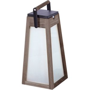 Les Jardins LED solarlantaarn Tecka, teakhout Duratec grijs