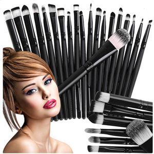 20-Delig - Make-Up - Kwasten Set - Zwart