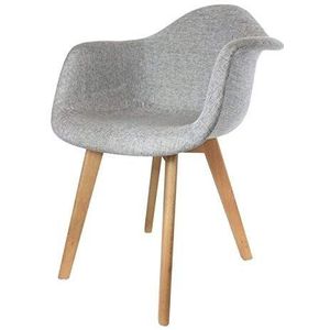 Scandinavische stoel, stof, grijs