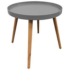 THE HOME DECO FACTORY HD3194 tafel, rond, MDF, grijs, 50,1 x 50,1 x 44,3 cm
