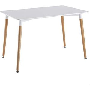 THE HOME DECO FACTORY HD3211 tafel, rechthoekig, hout/metaal/PP, wit, 115,1 x 75,2 x 76 cm