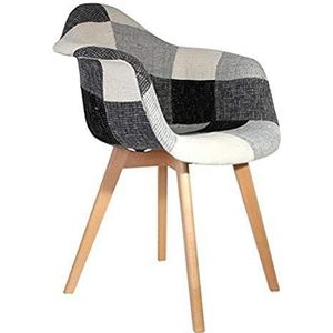 The concept Factory Scandinavische fauteuil, patchwork, grijs