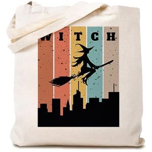 942 Canvas Tote Bag Halloween Quote Halloween Heks Tote Bag Waterdichte Dames Winkelen Schoudertas Lichtgewicht Strand Tassen, Voor Bruiloft, Strand, Canvas draagtas 631, 38x41cm