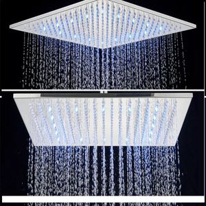 SaniSupreme® Doucheset Genua Premium de Luxe Plafond Waterval LCD 16 inch LED regendouche vierkant 3-weg chroom inbouw