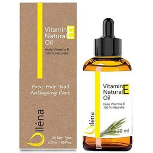 Oïléna - 100% natuurlijke veganistische vitamine E-olie | Anti-aging gezicht | waterdichte make-up remover | hydraterende handen herstellende | lichaams- en haarverzorging, goud, 30 ml