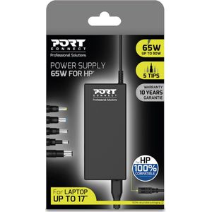 Port Designs Voeding 65W HP (65 W), Voeding voor notebooks, Zwart
