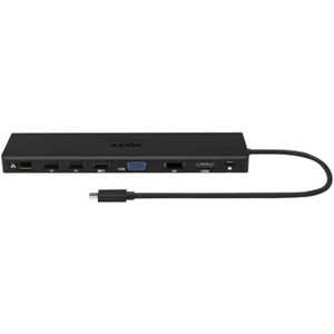 port connect Dockingstation met twee beeldschermen, 4 K, USB-C 100 W, voor 11 apparaten, zwart