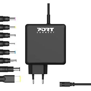 Port Connect - Universele Laptop Oplader - Notebook Adapter 65W - Zwart