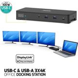 Port Connect - Dockingstation - Zwart - 3 x 4K - USB-C & USB-A - 100W