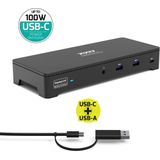 Port Connect - Dockingstation - Zwart - 3 x 4K - USB-C & USB-A - 100W