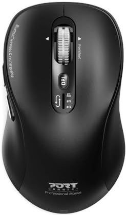 Port Designs - Combo Pro - Muis - Zwart - Oplaadbaar - Bluetooth - Type C
