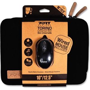 Port Designs Torino Bundle 13.3/14'' notebooktas 35,6 cm (14"") Opbergmap/sleeve Zwart (foto staat 10/12"" maar is de versie 13.3/14"")