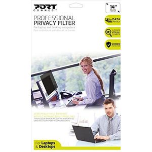 Port Designs Professionele 2D 16/9 privacyfilter voor Windows/Dell/Lenovo/HP/MacBooks en pc-monitoren (14 inch)