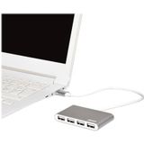 Port Designs - USB HUB 4 S 2.0 - Docking Station - Wit, Grijs - 4 Poorten, Aluminium, 480 MB/s
