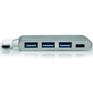 Port Designs - USB-C Hub - Zilver - Docking Station met 3 USB 3.0 Havens