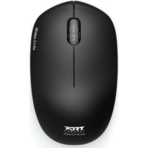 Port Designs 900540 Ambidextreuze RF draadloze optische 1600 DPI muis (Draadloze), Muis, Zwart