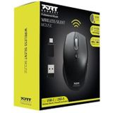 Port Designs - 900713 - Muis - Zwart - RF Wireless + USB Type-C - 1600 DPI