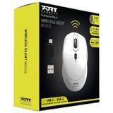 PORT CONNECT draadloze en stille muis, draadloos, 2,4 GHz, USB-A/USB-C compact, wit