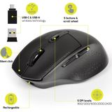 Port Connect - Draadloze Muis - Oplaadbaar - Zwart - Bluetooth®