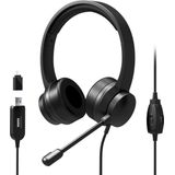 Port Connect Comfort - Headset - Bedraad - Zwart - USB Stereo met Microfoon