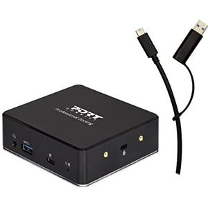 Port Connect USB-C & USB-A Dual Video Docking Station 2 x 2K Docking Station - USB-C/USB 3.0-2 x HDMI - GigE - 100 Watt