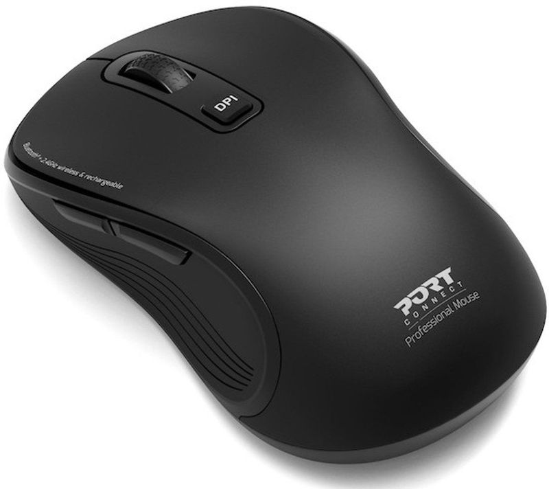 Port Designs - Essential - Draadloze Muis - Zwart - Bluetooth en 2,4 GHz