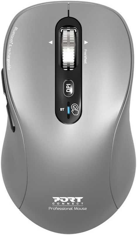Port Designs - Sideral - Draadloze Muis - Grijs - USB-C Oplaadbaar