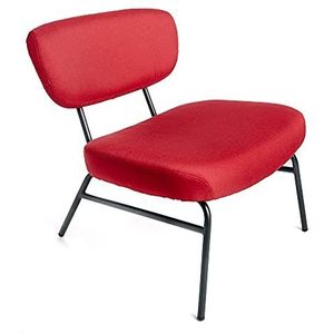 Intempora – stoel voor woonkamer, slaapkamer, stof, rood, kersenrood, metaal, industrie, zwart, 66 x 65 x 67,5 cm