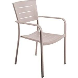 Essenciel la déco s'installe dehors Fauteuil van aluminium, stapelbaar, muskaat, 56 x 58 x 85 cm, nettogewicht: 3,15 kg