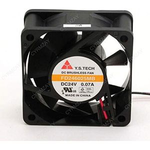 CYRMZAY Koelventilator voor YSTECH FD246025MB 6025 6CM 24V 0.07A Koelventilator 60 * 60 * 25mm