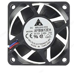 CYRMZAY Koelventilator voor Delta AFB0612EH -BF00 60mm x 60mm X 25mm 3 pin Double Ball Bearing Koelventilator